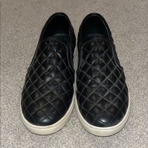 Black Quilted Slip-On Sneakers